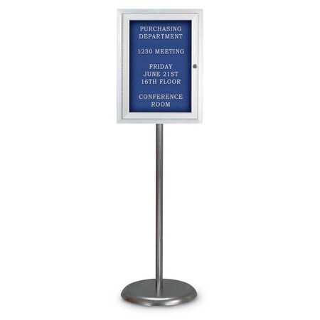 United Visual Products Corkboard, Triple Door, Radius Frame, 96x48", White/Cobalt UV7006-WHITE-COBACC